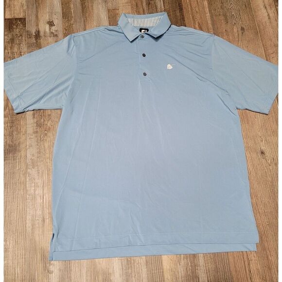 FootJoy Mens Polo Golf Short Sleeve Shirt Blue Polyester Size XXL - Picture 2 of 8